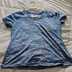 RBX Women's Blue Patterned Short Sleeve Tee